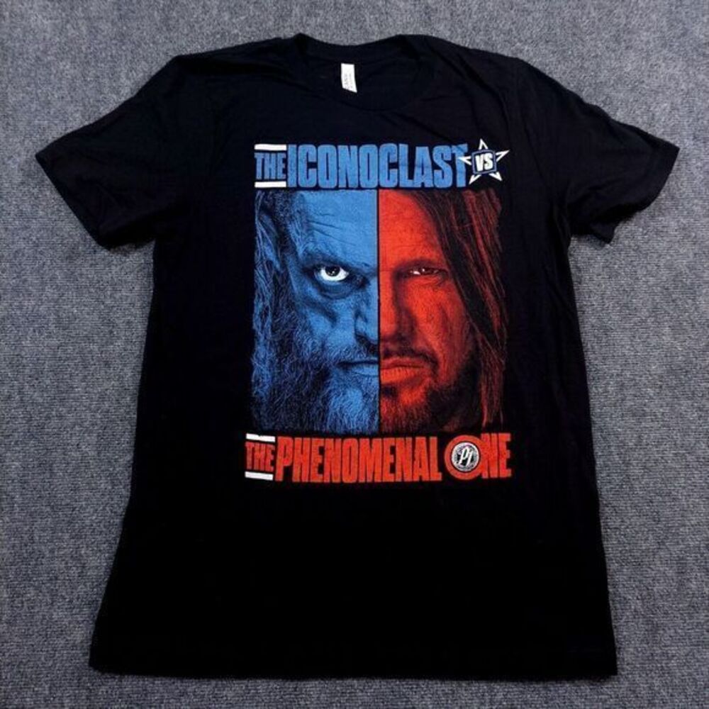 Wrestlemania T Shirt Iconoclast Vs The‎ Phenomenal One Black Size Large